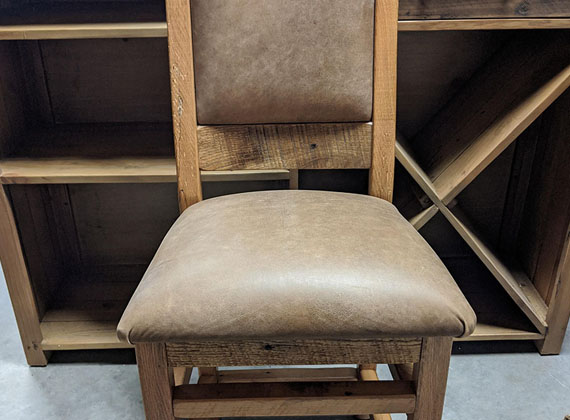 Amish Wood Chair Brown Accent